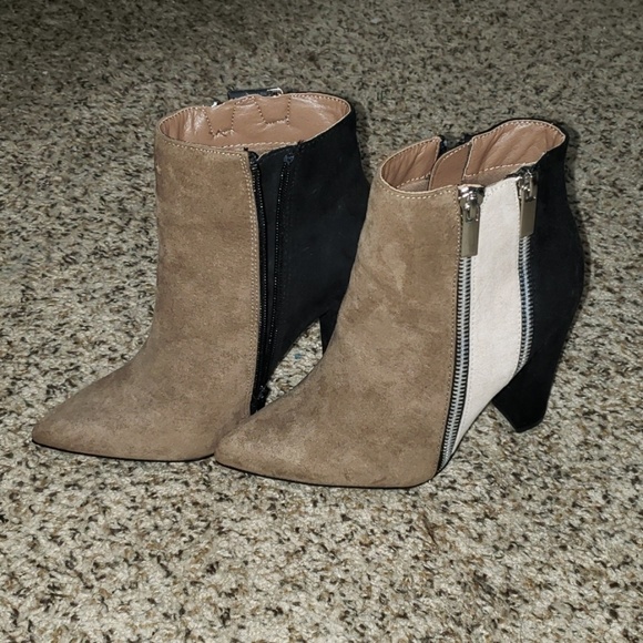 loriann color block heeled bootie